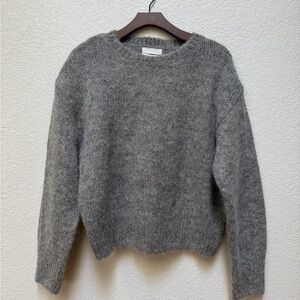 H&M Gray Wool Alpaca Blend Fuzzy Knit Sweater Cozy Minimalist Size S